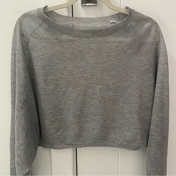 AllSaints Grey Cropped Sweatshirt- Size S; Like New Condition - Picture 3 of 7